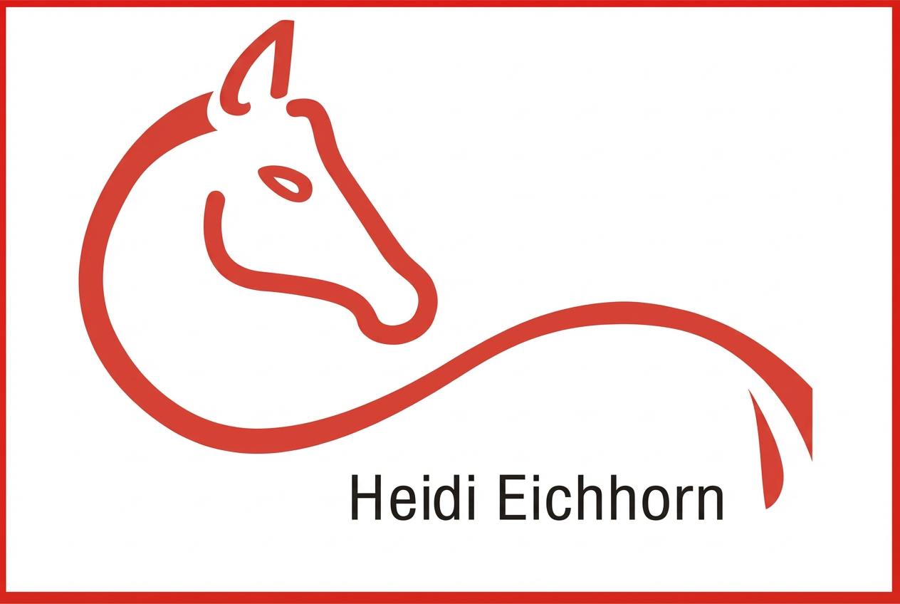Pferdekopf und Schriftzug "Heidi Eichhorn"